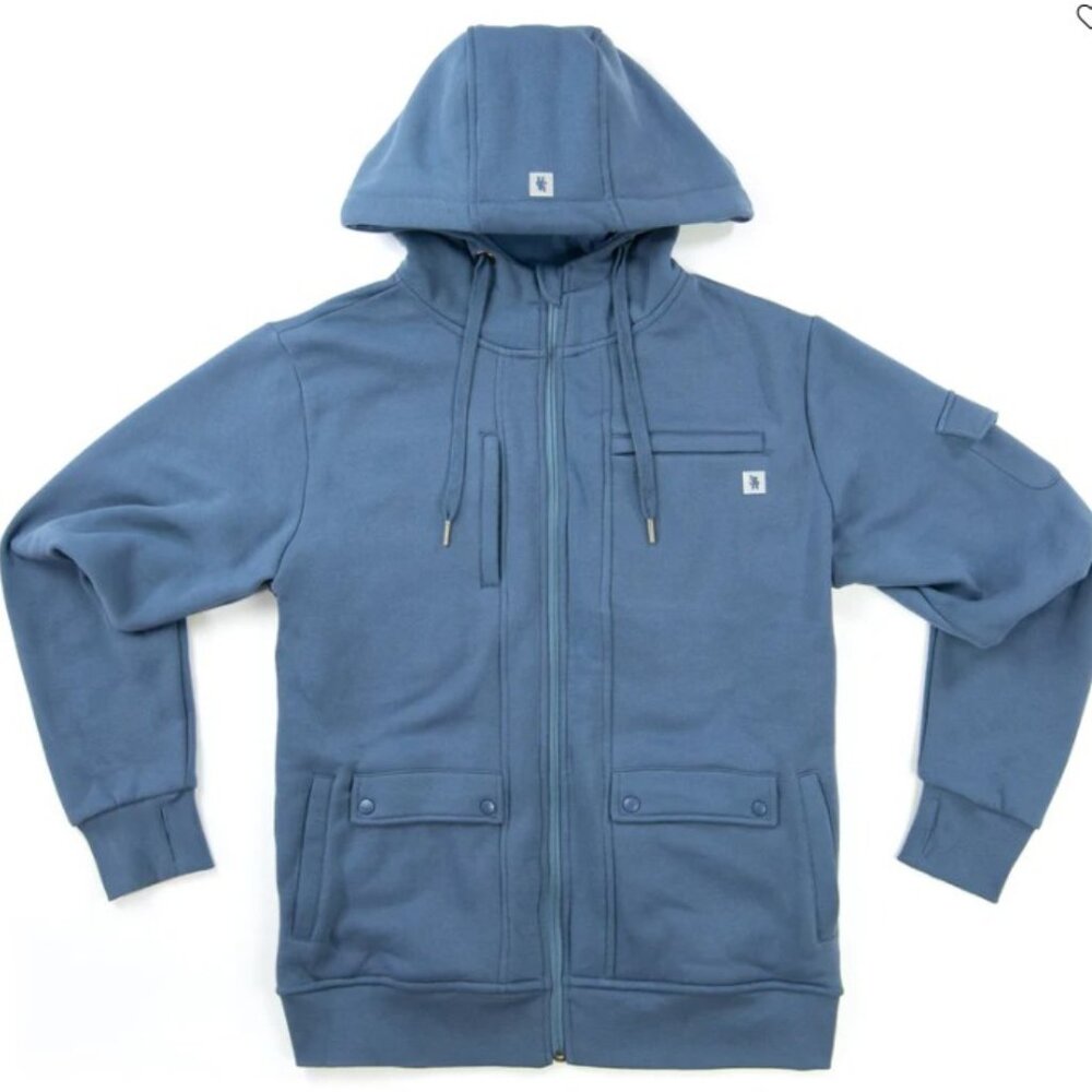 NWT pleepleus Adventure Classic Blue Zip Hoodie Size M
